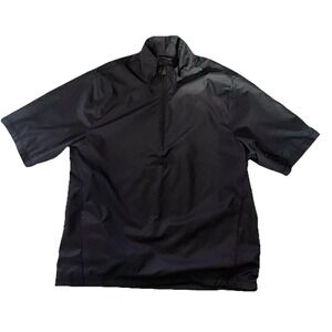 Greg Norman Jacket‎ PGA Medium Black Golf Windbreaker 1/4 Zip Grand Geneva Logo